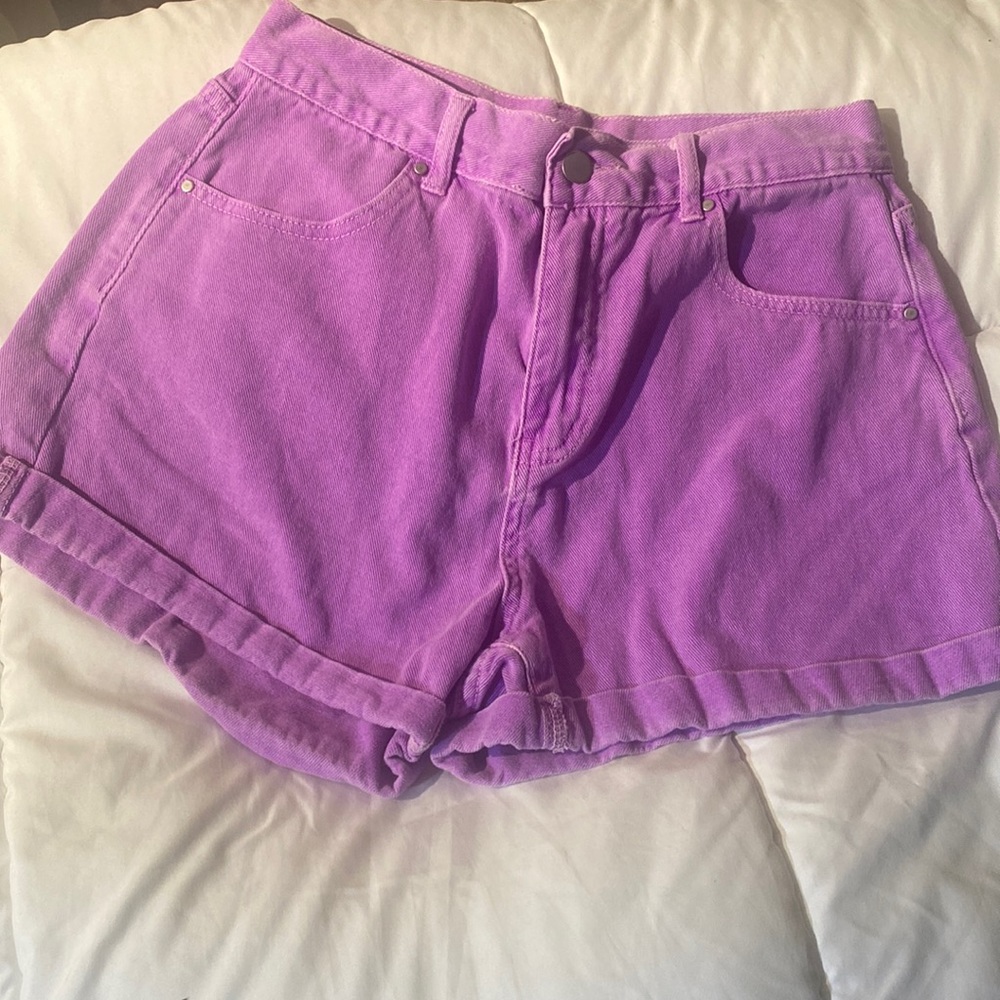 Purple jean shorts